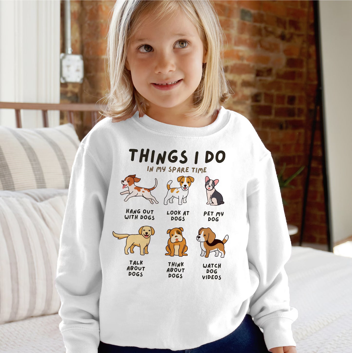 Kids 'Things I Do In My Spare Time' Dog Sweatshirt