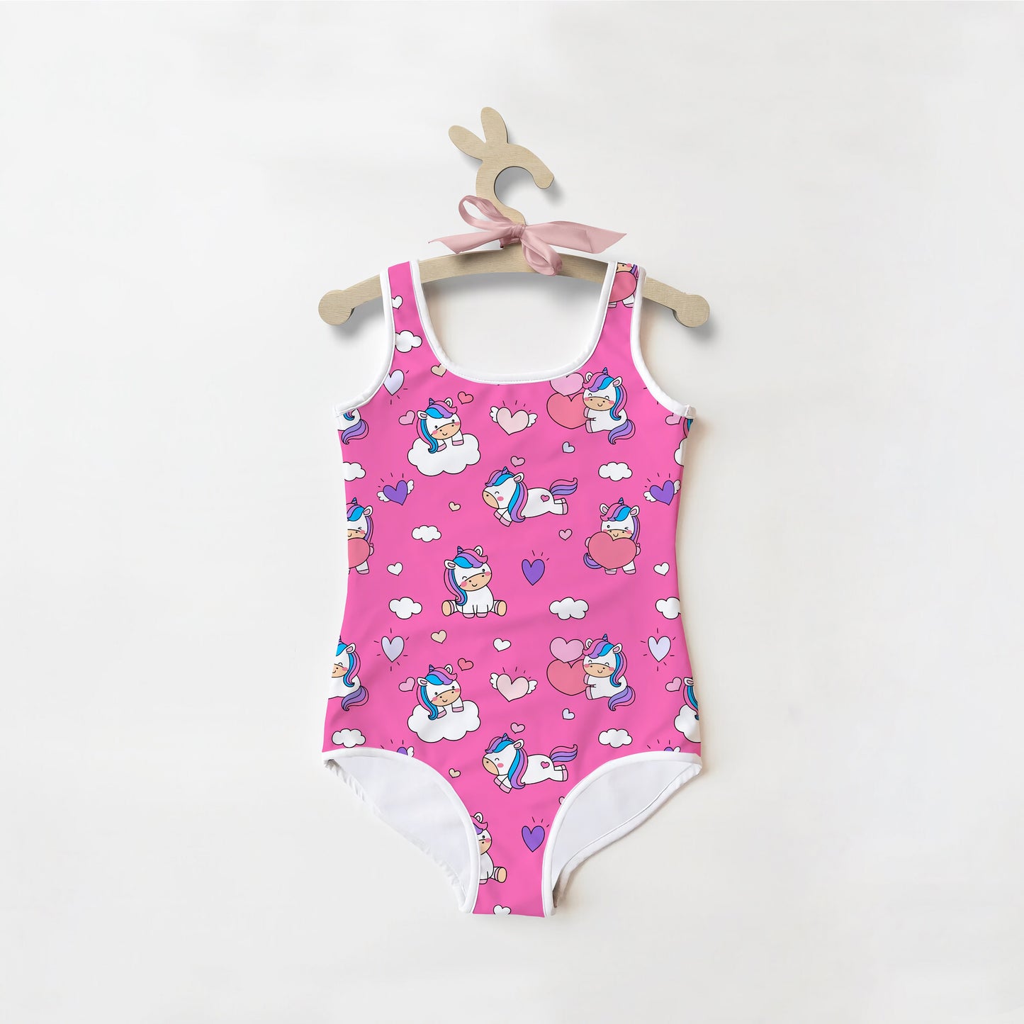 Girls Unicorn Hearts Swimsuit