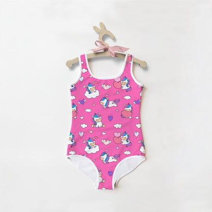 Girls Unicorn Hearts Swimsuit