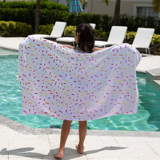 Girls Colorful Sprinkles Beach Towel