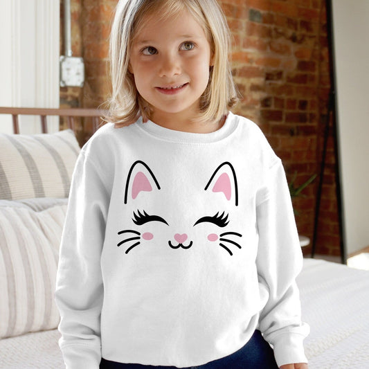 Girls Cute Cat Sweatshirt