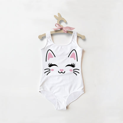 Girls Cute Cat Swimsuit