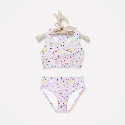 Girls Colorful Sprinkles Two Piece Swimsuit