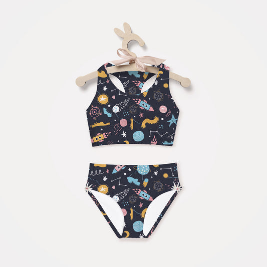 Girls Outer Space Two Piece Swimsuit