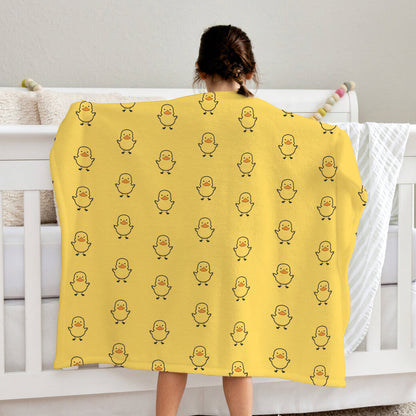 Soft Plush Yellow Duck Plush Minky Blanket For Kids