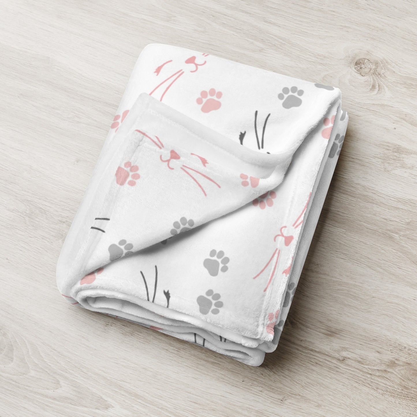 Girls Paw Print Cat Blanket