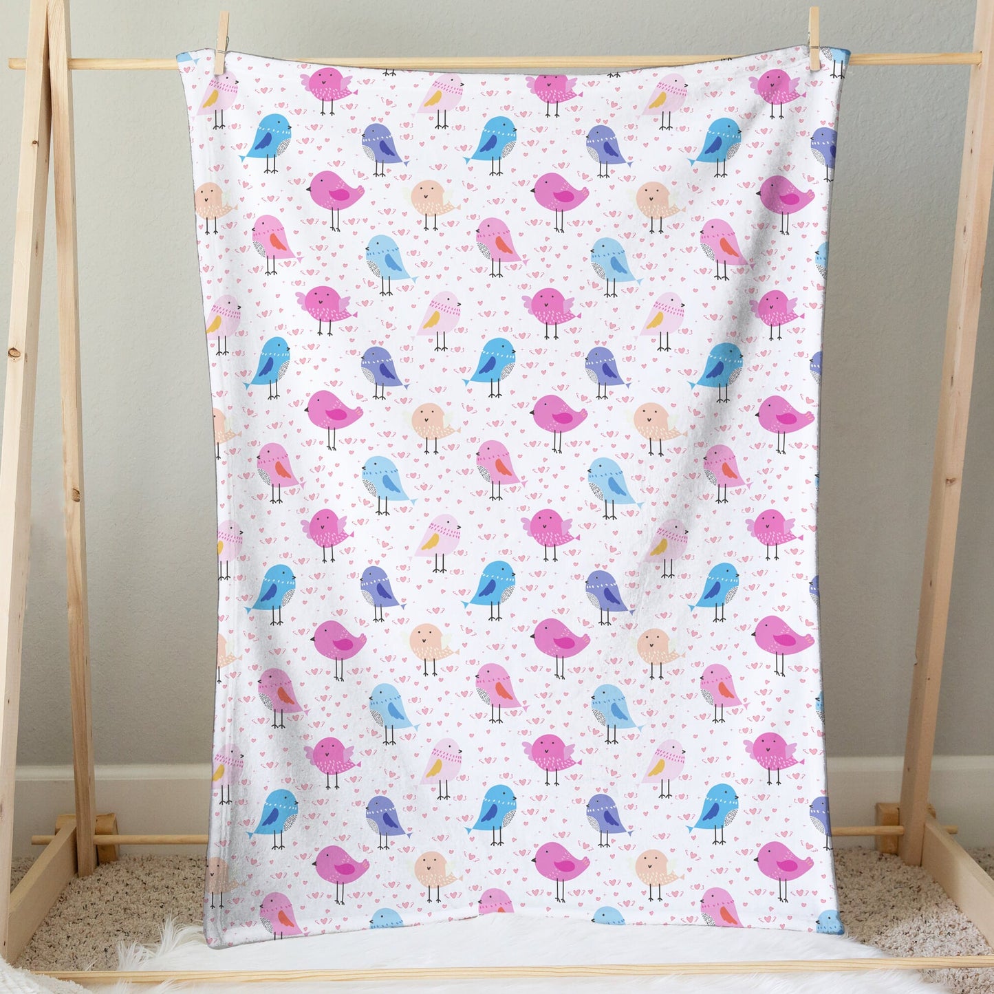 Girls Colorful Birds Blanket