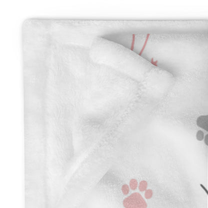 Girls Paw Print Cat Blanket