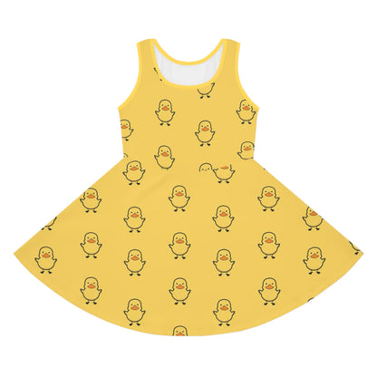 Girls Yellow Rubber Duck Sleeveless Dress