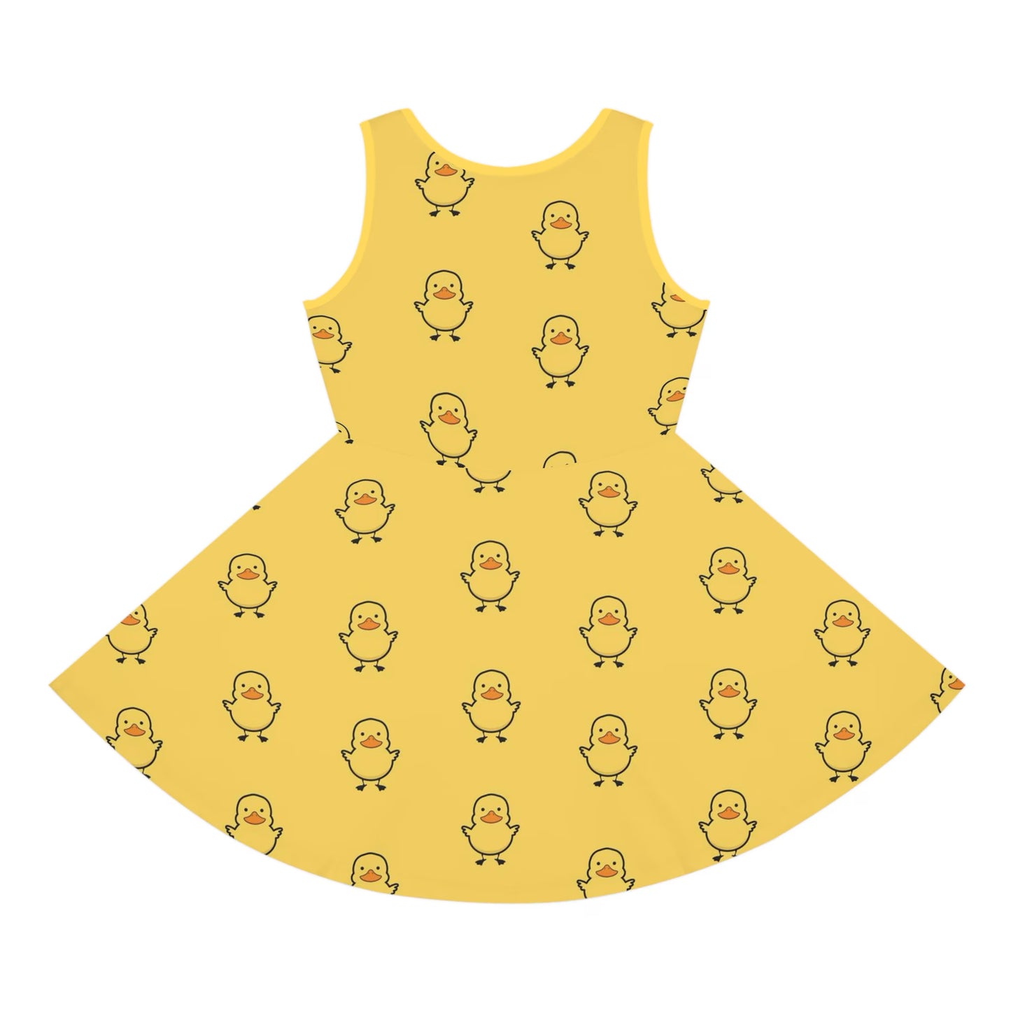 Girls Yellow Rubber Duck Sleeveless Dress