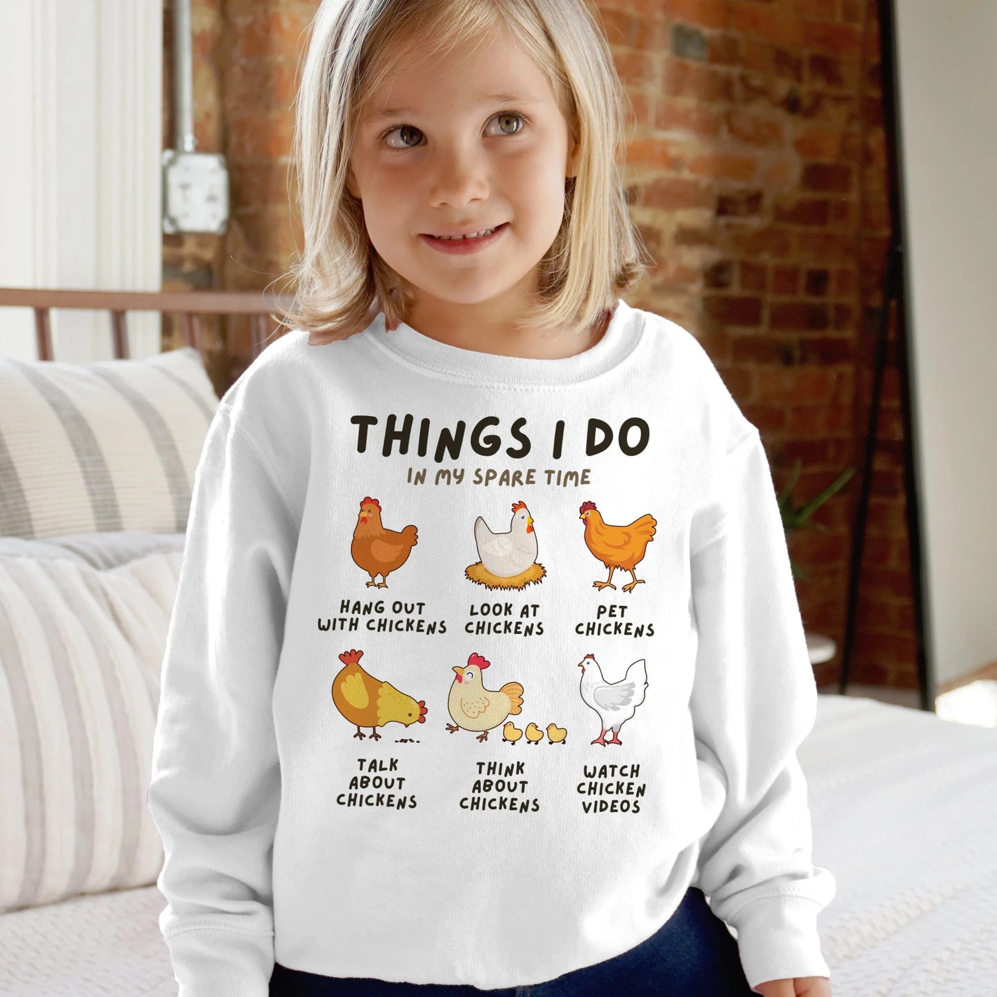 Kids 'Things I Do In My Spare Time' Chicken Sweatshirt – Cozy, Fun, and Perfect for Everyday Adventures