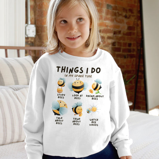 Kids 'Things I Do In My Spare Time' Bee Sweatshirt