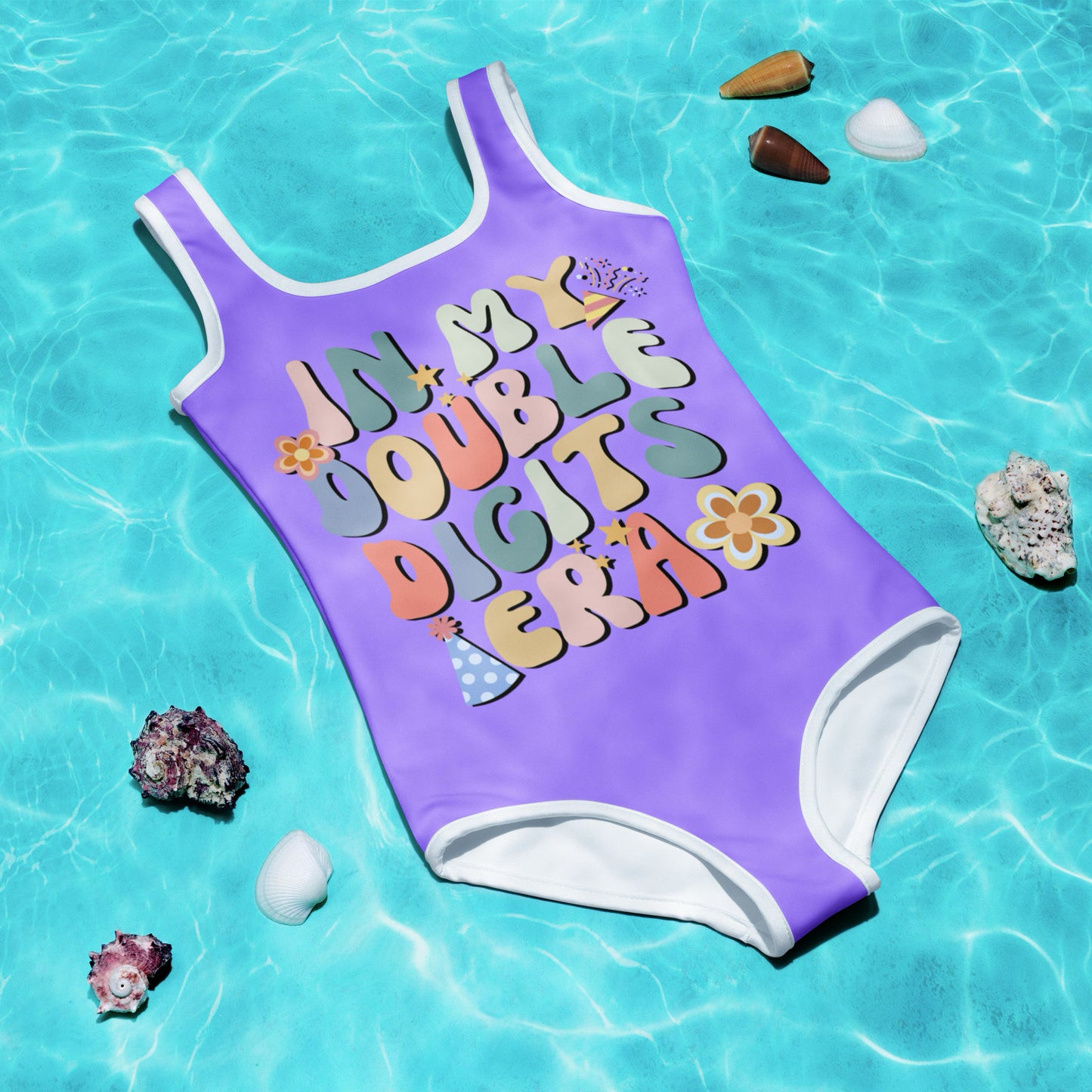 Girls 'In My Double Digits Era' 10th Birthday Swimsuit