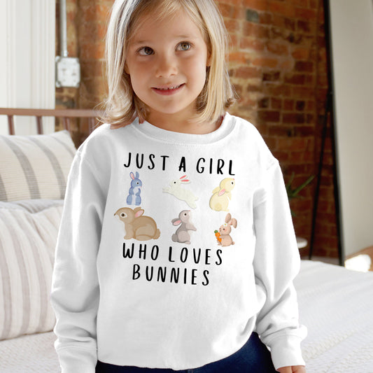 Girls 'Just A Girl Who Loves Bunnies' Sweatshirt