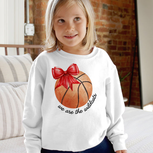 Personalized Kids Basketball Bow Sweatshirt