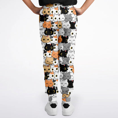 Girls Cat Face Jogger Pants