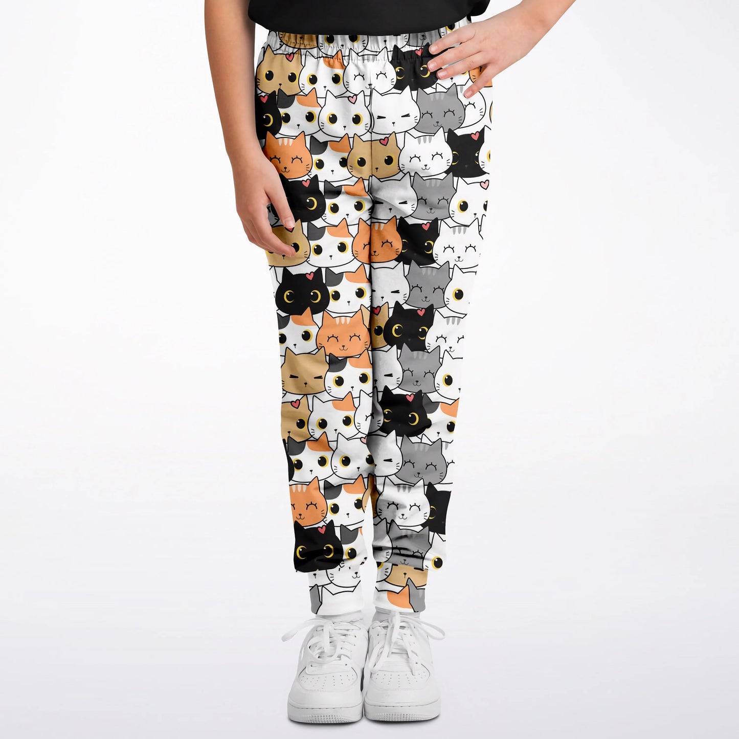 Girls Cat Face Jogger Pants