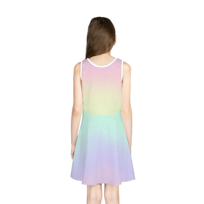 Girls Pastel Rainbow Sleeveless Dress