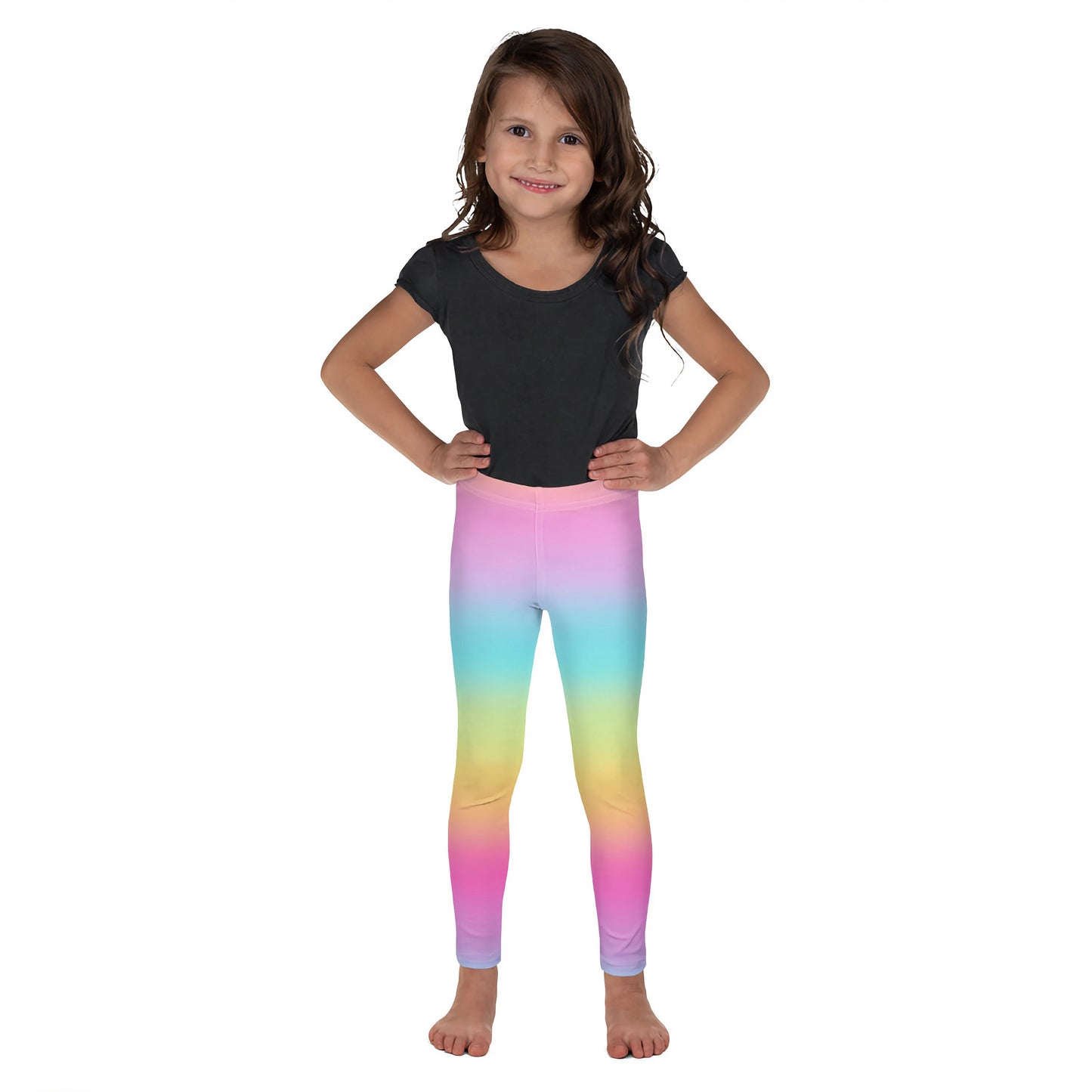 Girls Bright Rainbow Buttery Soft Leggings