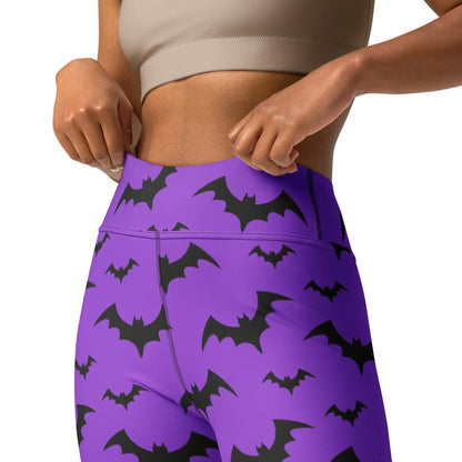 Women's Purple Bats Halloween Yoga Leggings