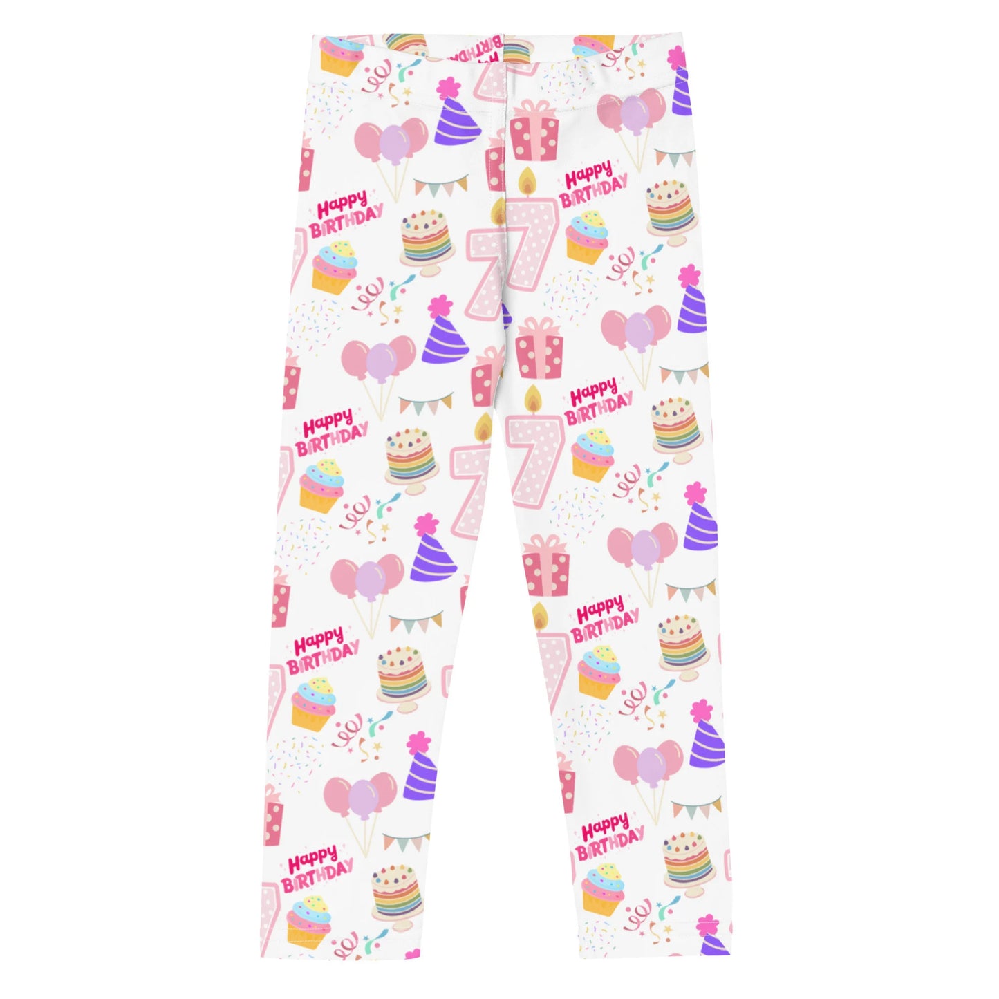 Girls Custom Age Birthday Party Buttery Soft Leggings