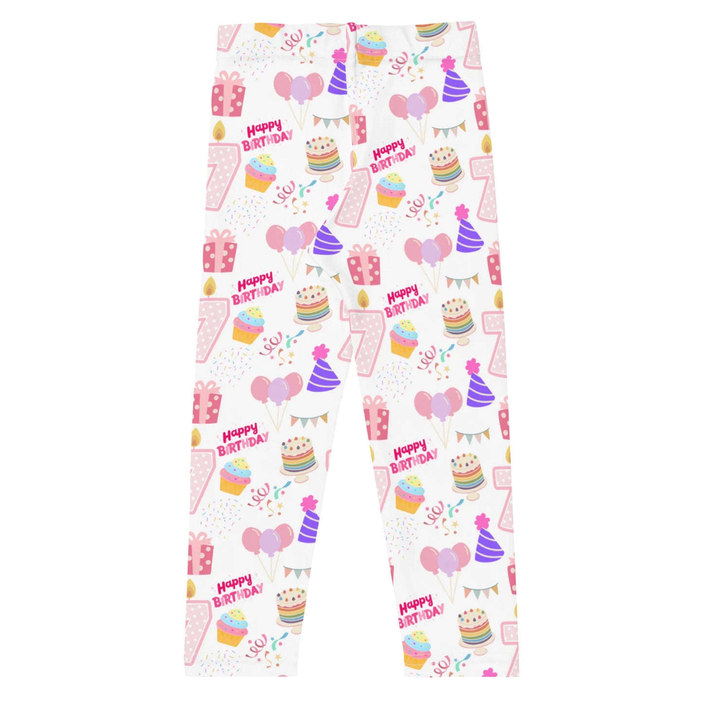 Girls Custom Age Birthday Party Buttery Soft Leggings