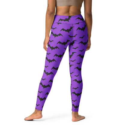 Women's Purple Bats Halloween Yoga Leggings