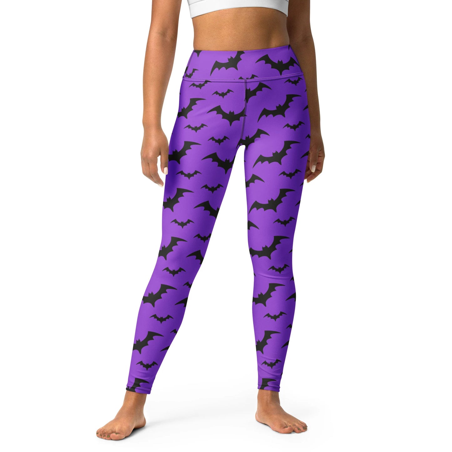 Women's Purple Bats Halloween Yoga Leggings