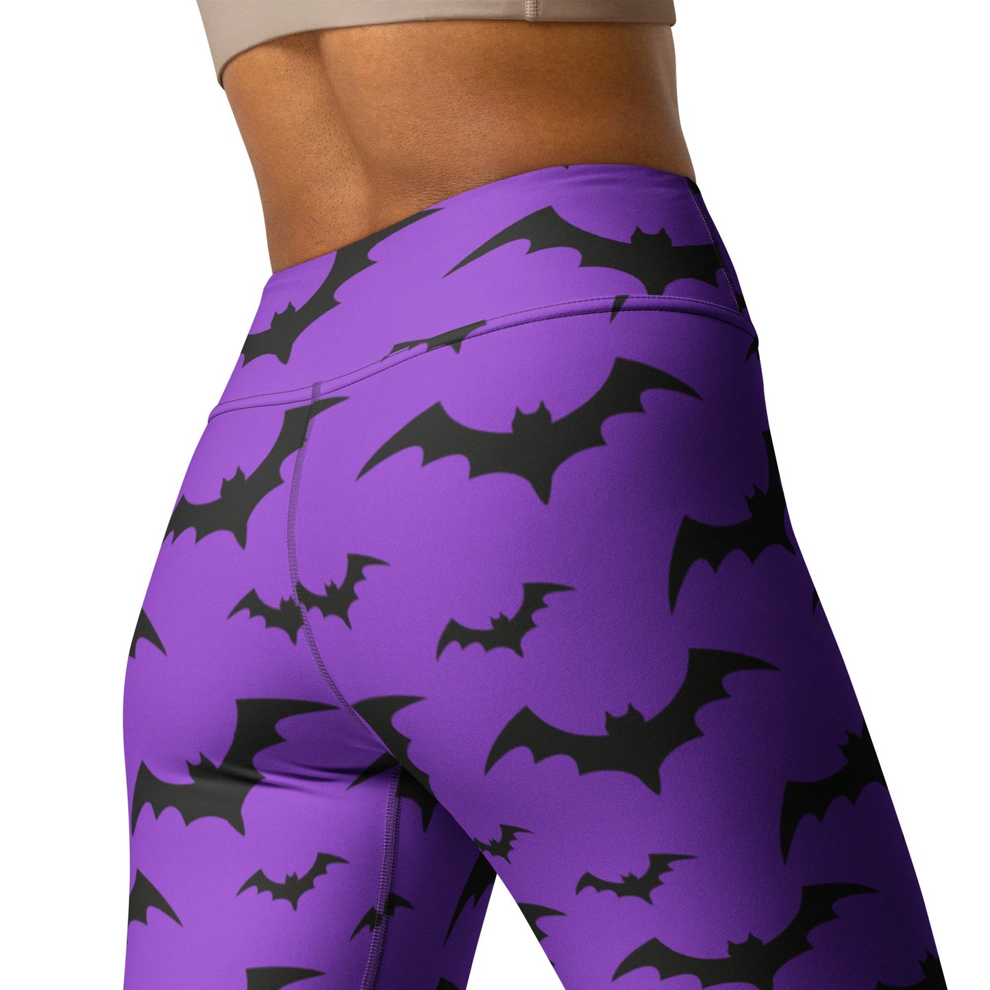 Women's Purple Bats Halloween Yoga Leggings