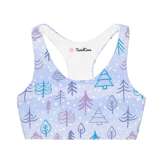 Girls Christmas Tree Snowflake Sports Bra