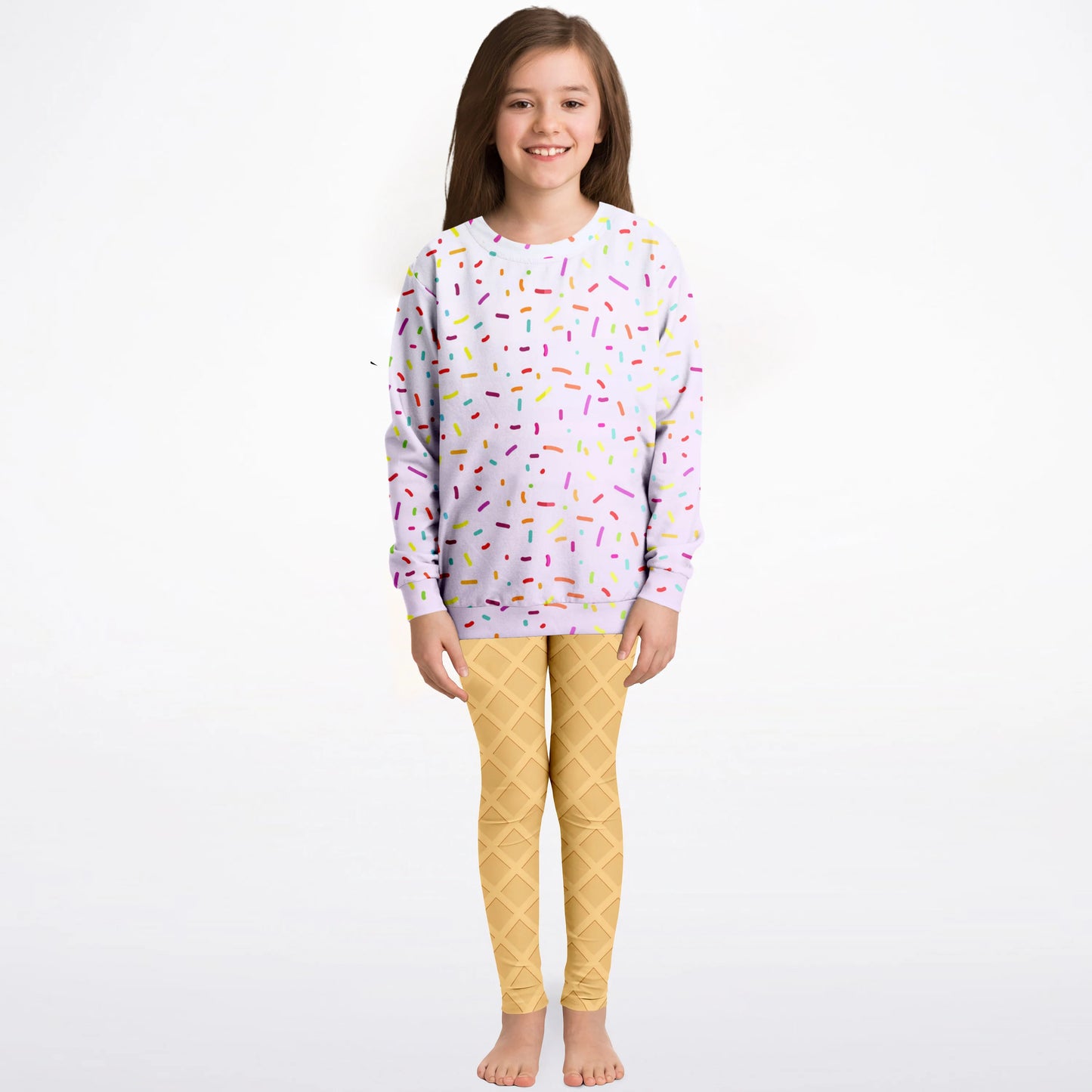 Kids Ice Cream Cone Sweatshirt and Leggings Set