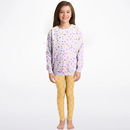 Kids Ice Cream Cone Sweatshirt and Leggings Set