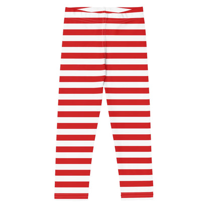 Red Striped Buttery Soft Christmas Leggings for Kids