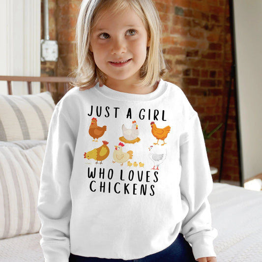 Girls 'Just A Girl Who Loves Chickens' Sweatshirt