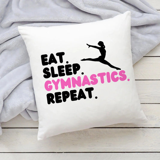 Girls 'Eat. Sleep. Gymnastics. Repeat' Pillow