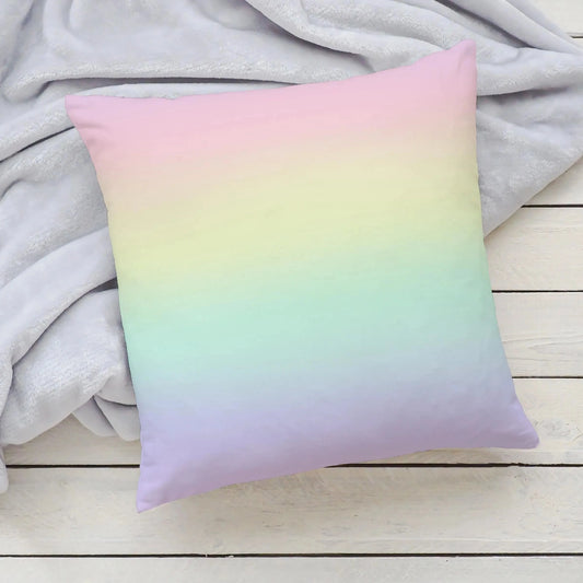 Girls Pastel Rainbow Throw Pillow