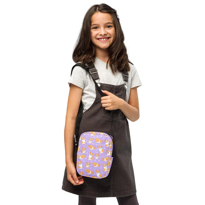 Girls Purple Corgi Crossbody Bag