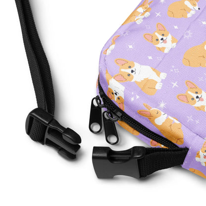 Girls Purple Corgi Crossbody Bag