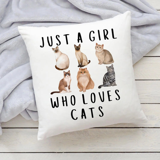 Just A Girl Who Loves Cats Pillow