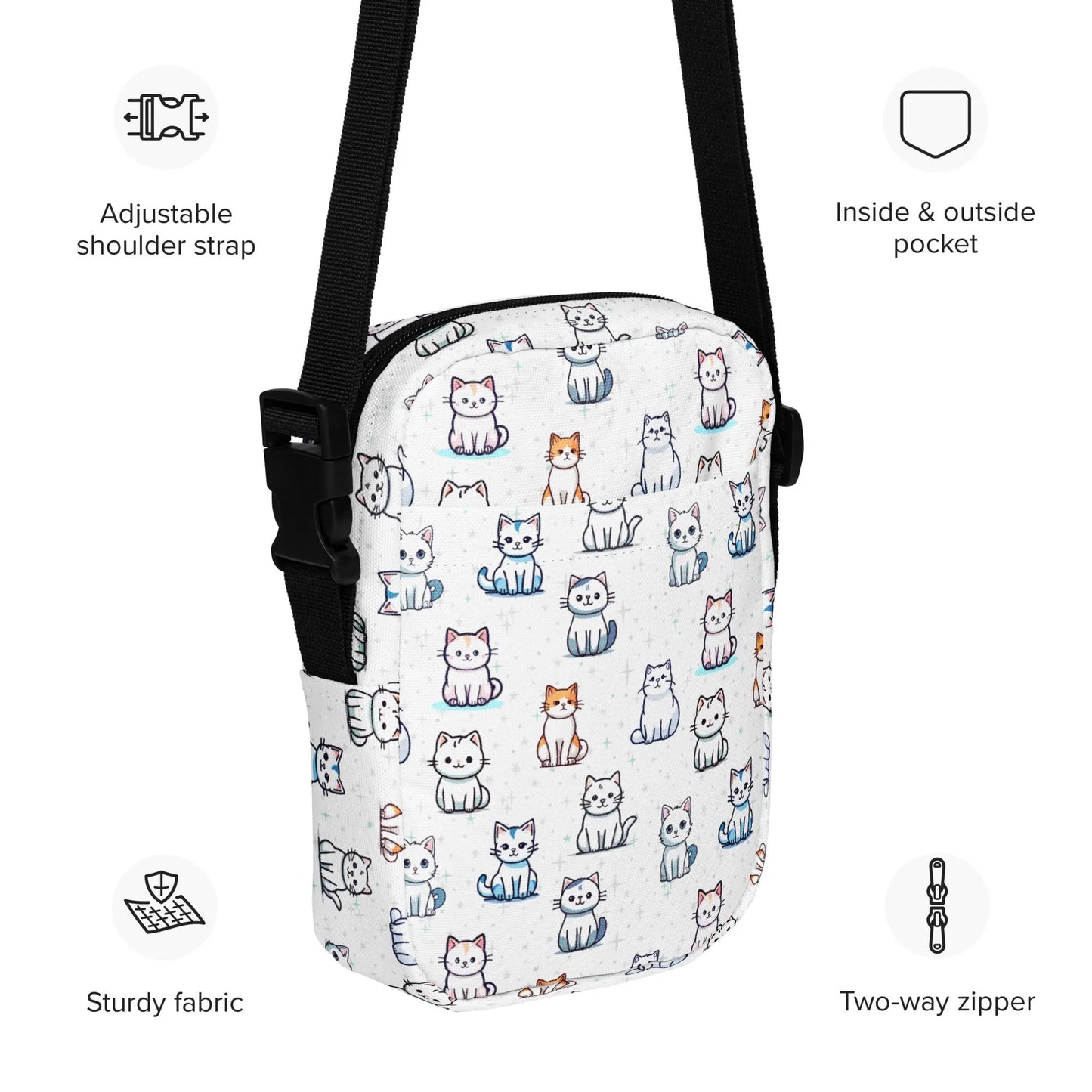 Girls Cat Pattern Crossbody Purse