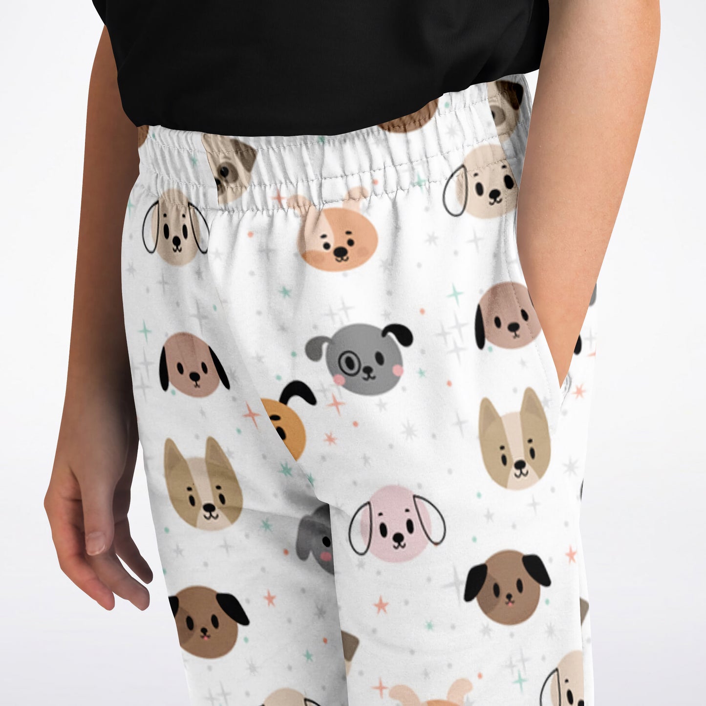 Kids Dog Face Pants With Pockets