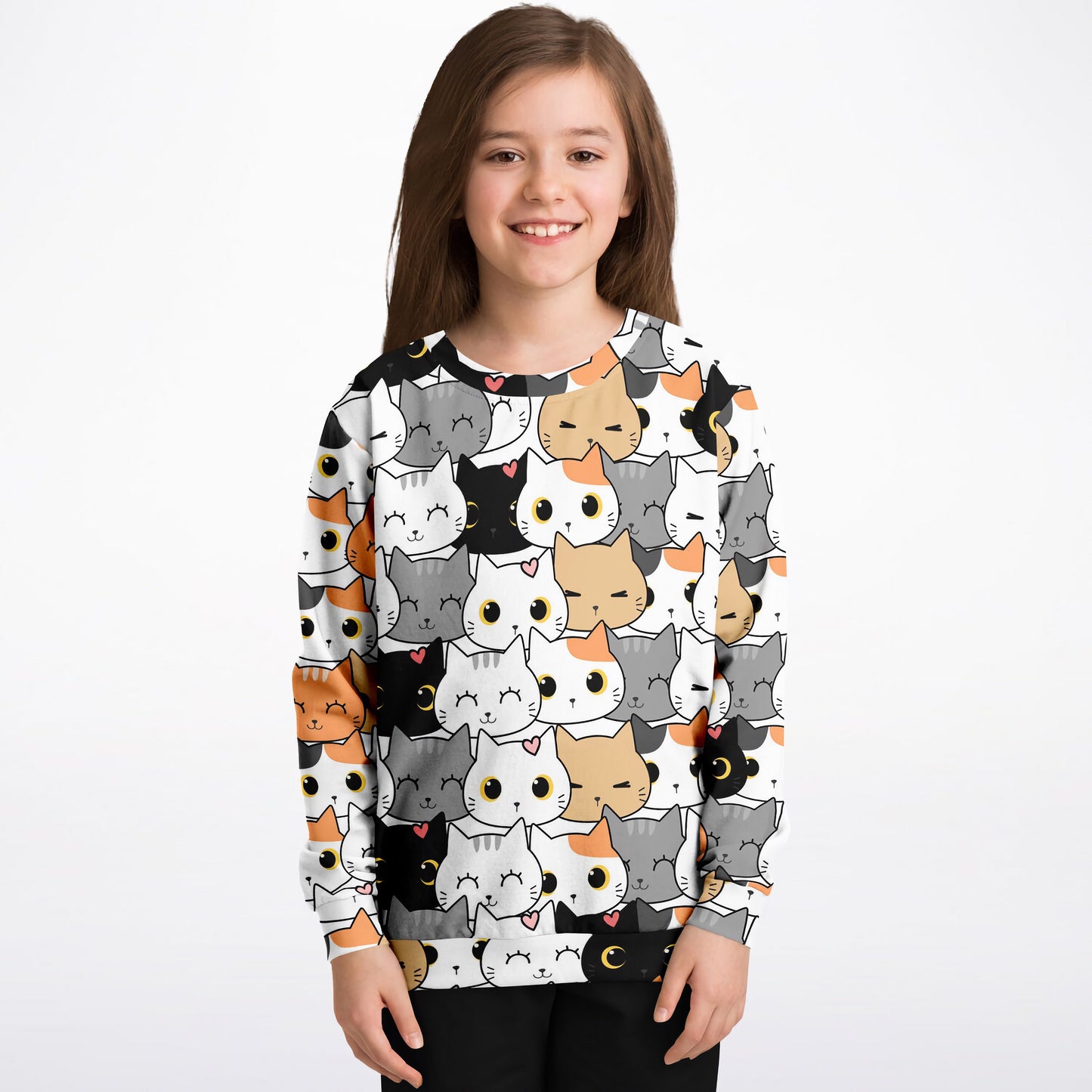 Girls Cute Cat Sweatshirt