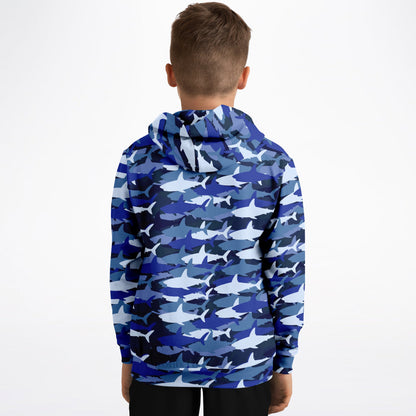 Kids Blue Shark Hoodie