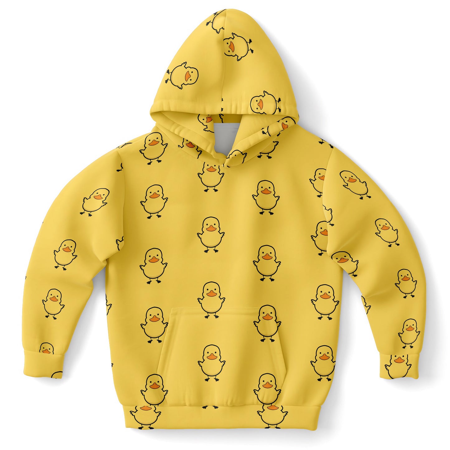 Kids Yellow Duck Hoodie With Pocket