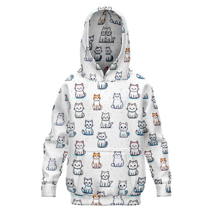 Girls Cat Pattern Hoodie