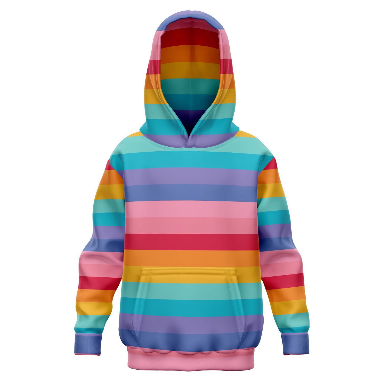 Girls Striped Bright Rainbow Hoodie