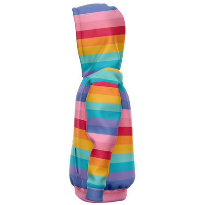 Girls Striped Bright Rainbow Hoodie