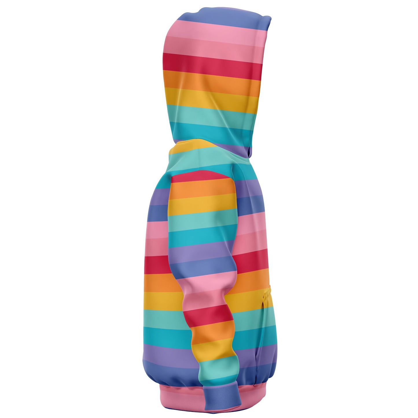 Girls Striped Bright Rainbow Hoodie