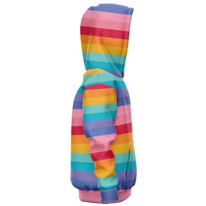 Girls Striped Bright Rainbow Hoodie