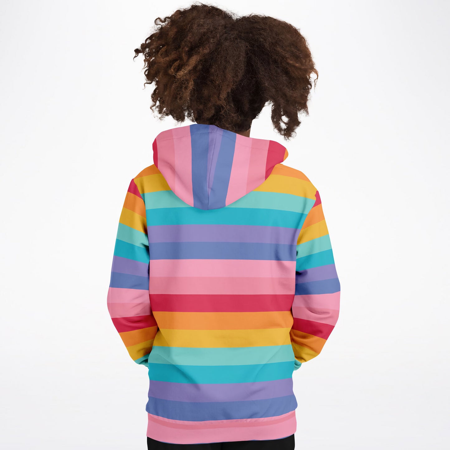 Girls Striped Bright Rainbow Hoodie